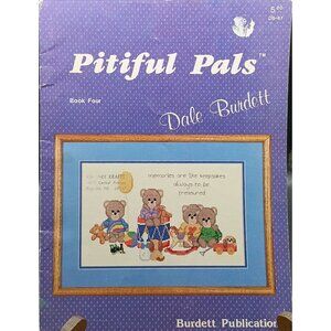 Dale Burdett "Pitiful Pals" Cross-Stitch Pattern Book Four Vintage 1980s Needlec